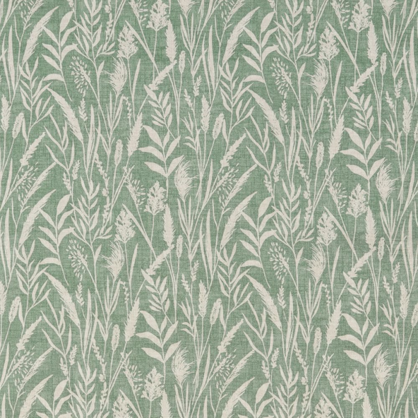 Wild Grasses Jade Fabric by iLiv