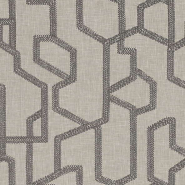 Labyrinth Charcoal Fabric