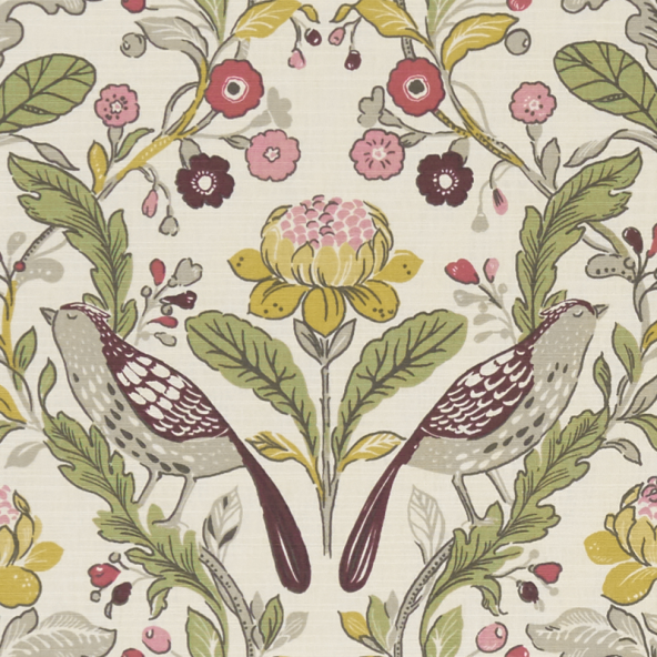 Orchard Birds Plum Fabric
