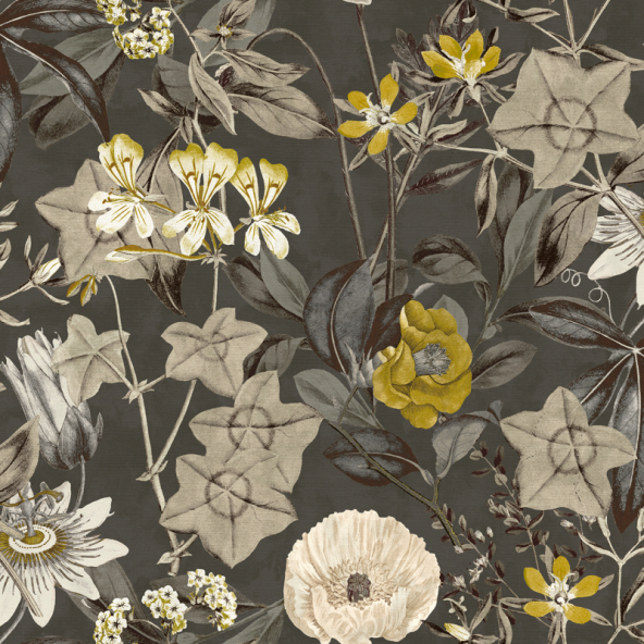 Passiflora Charcoal Fabric