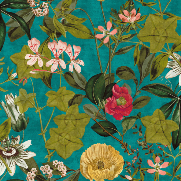 Passiflora Kingfisher Fabric