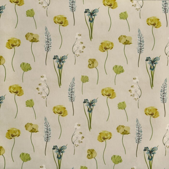 Flower Press Lemon Grass Fabric Flat Image