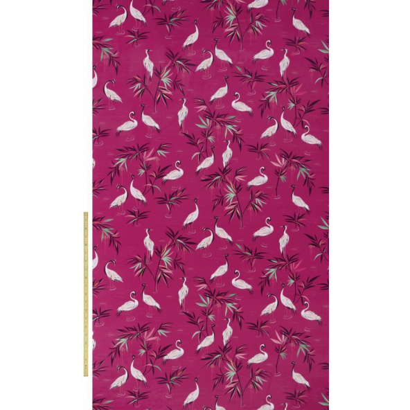 Heron Velvet Fuchsia Fabric by Sara Miller