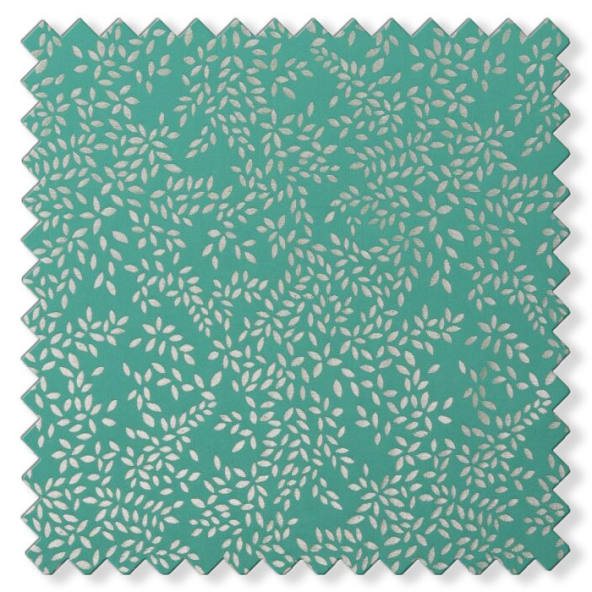 Swatch of Metallic Leaves Green by Sara Miller