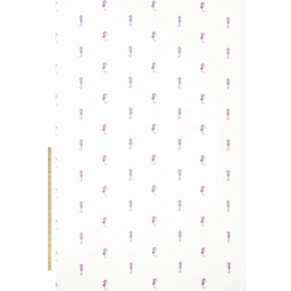 Seahorse Sateen Mauve Fabric by Sara Miller
