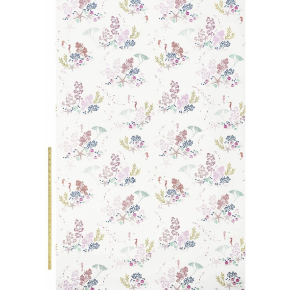 Underwater Sateen White Fabric by Sara Miller