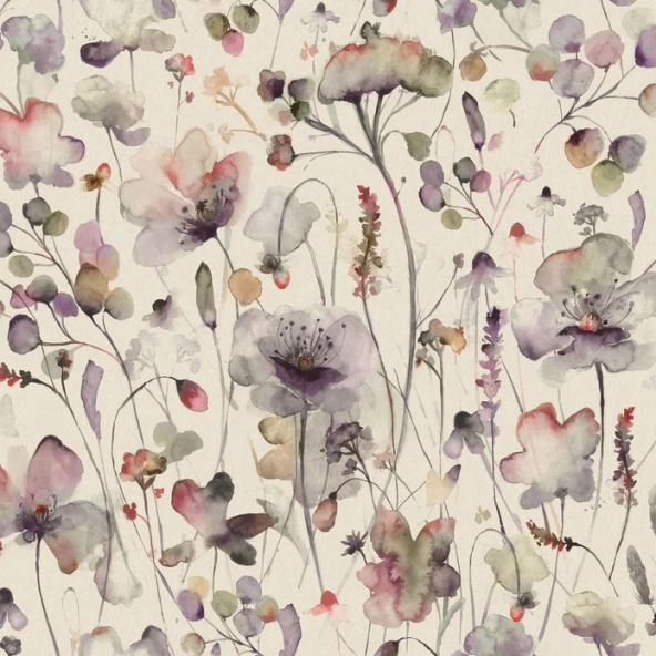 Pimelea Boysenberry Linen Fabric by Voyage