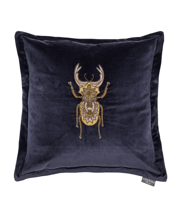 Bellatrix Navy Blue Velvet Cushion