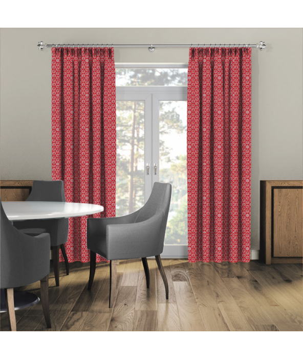 Freston Rose Red Curtains