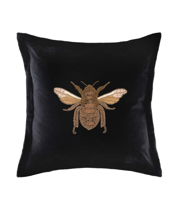 Layla Black Velvet Cushion