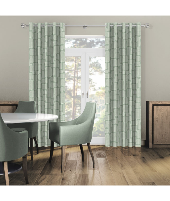 Curtains Little Trees English Grey