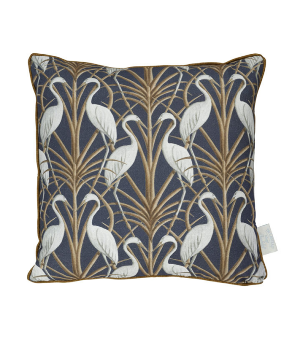 Nouveau Heron Navy Cushion