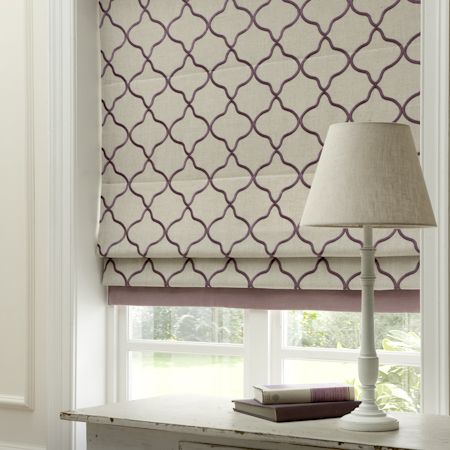 Leyla Linen Embroidered Roman Blind