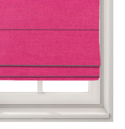 Faux Silk Pink Roman Blind