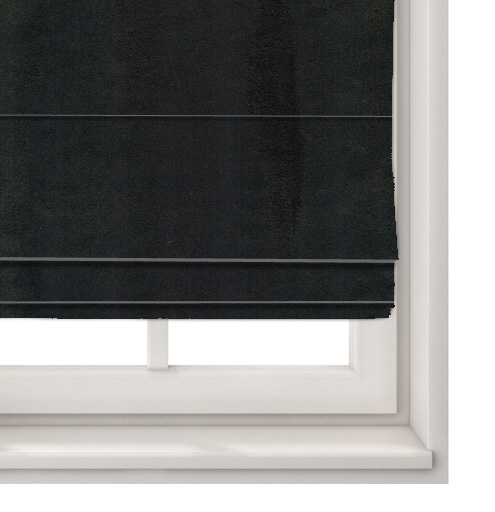 Suede Black Roman Blind