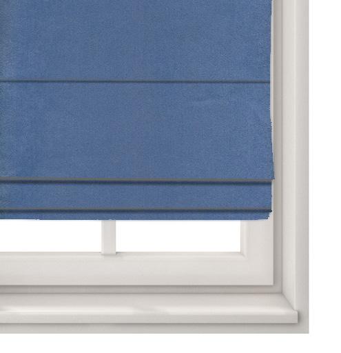 Suede Blue Roman Blind